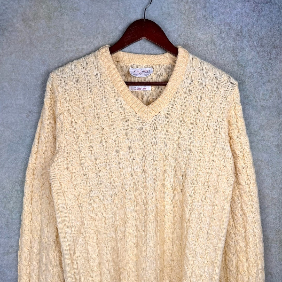 VTG 80s Lord Jeff Cable Knit Sweater S