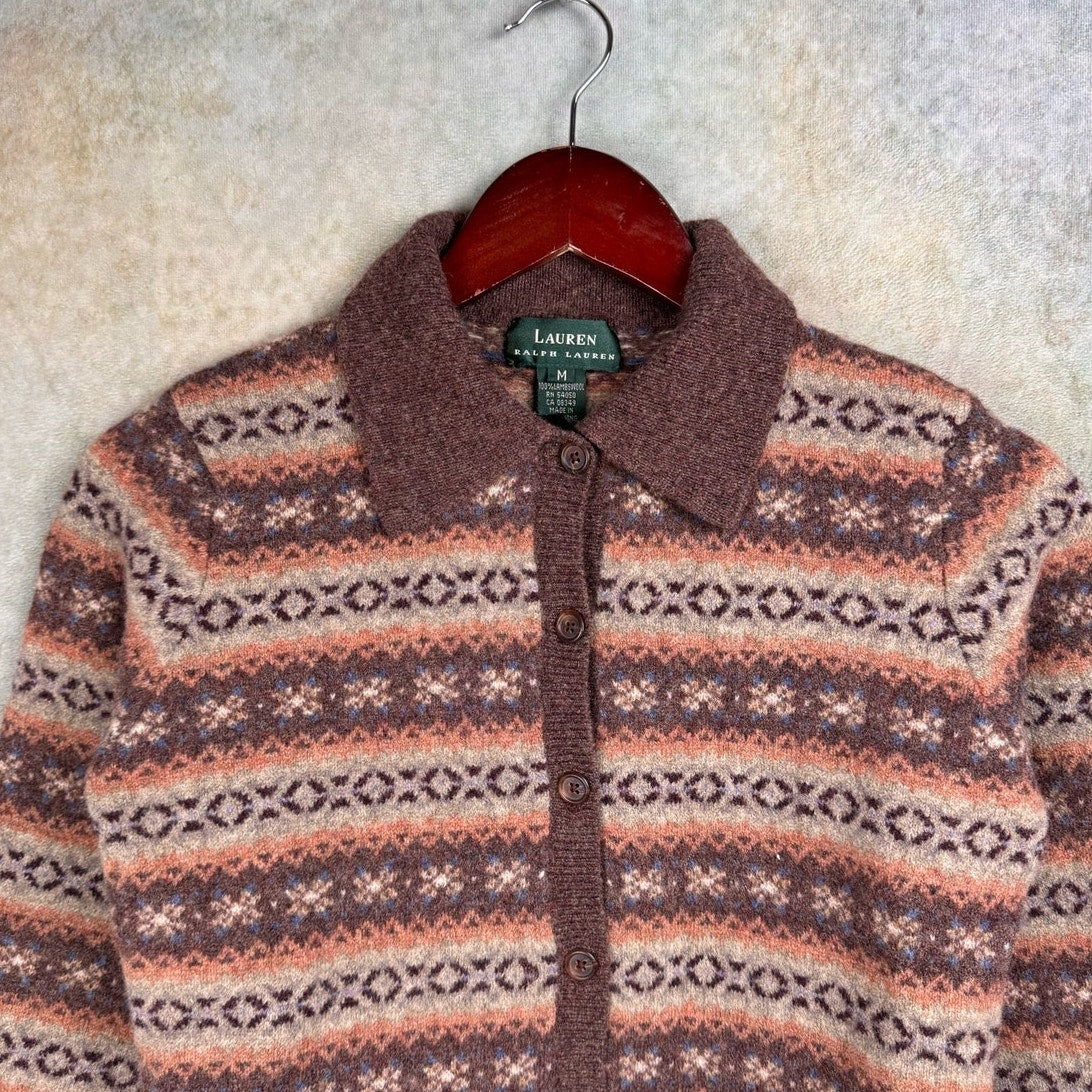 VTG 90s Ralph Lauren Knit Cardigan Sweater M