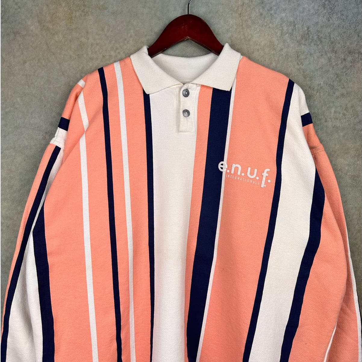 Vintage Enuf Intl Striped Polo Shirt L