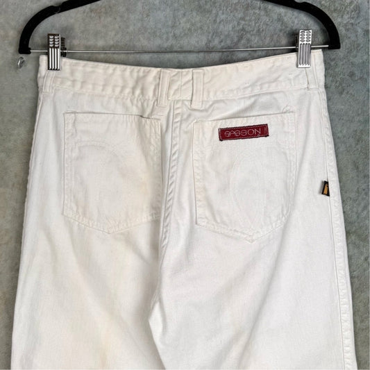 VTG 70s Sasson White Denim Jeans 32x30