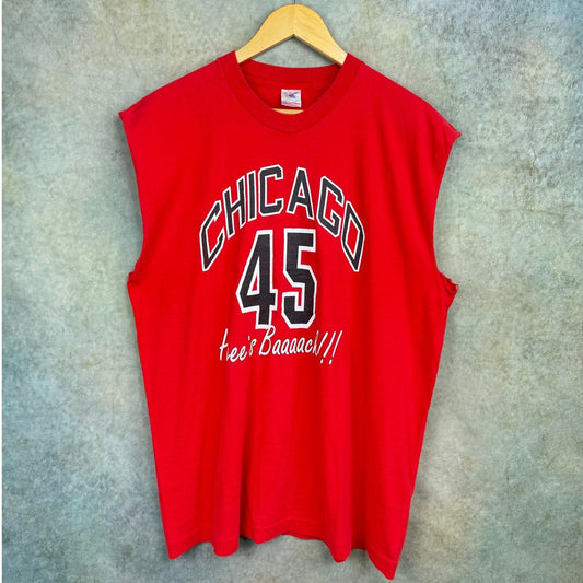 VTG 90s Michael Jordan Chicago Bulls Cut Off Shirt XL