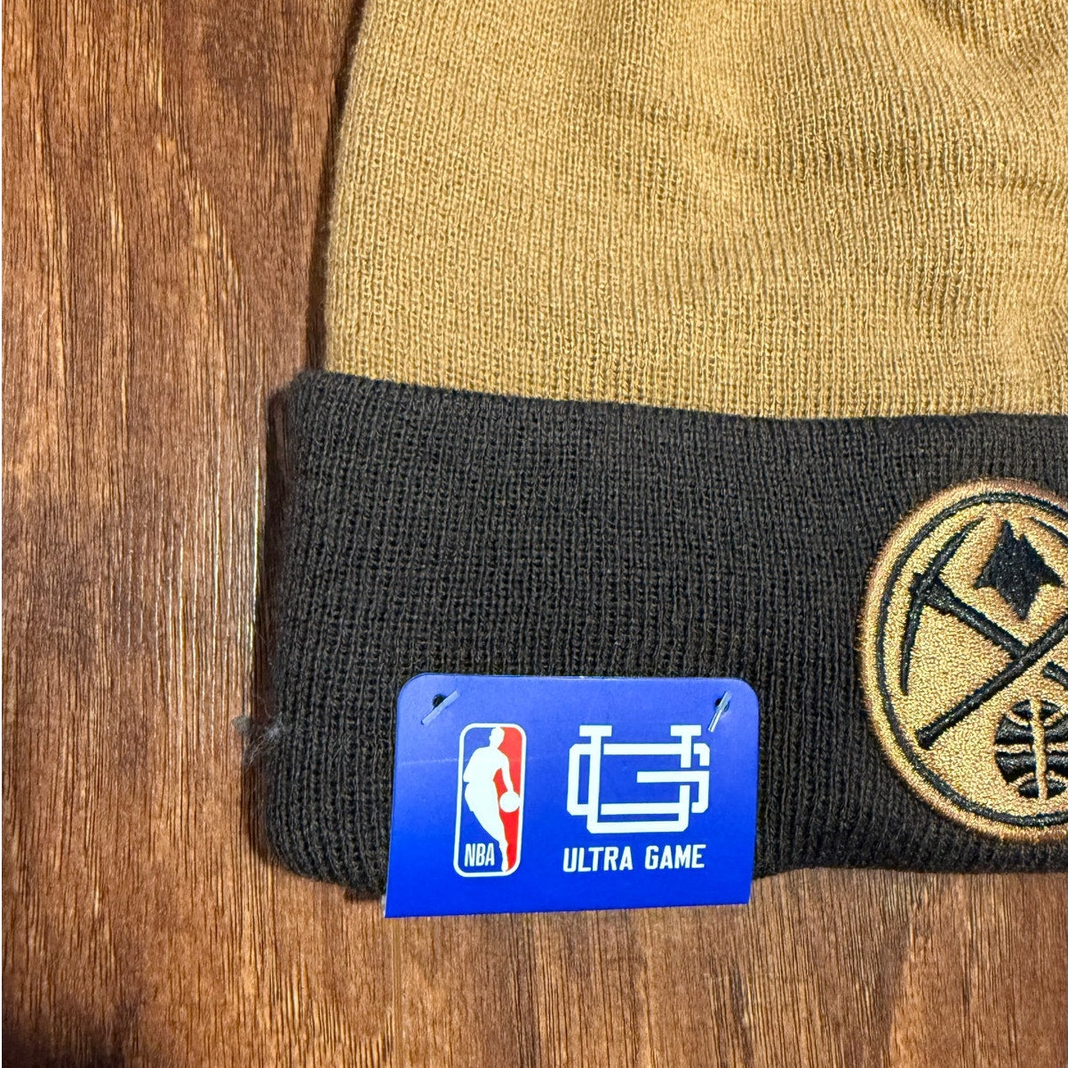 Denver Nuggets Ultra Game NBA Beanie Hat NWT $30 MSRP Brown Tan