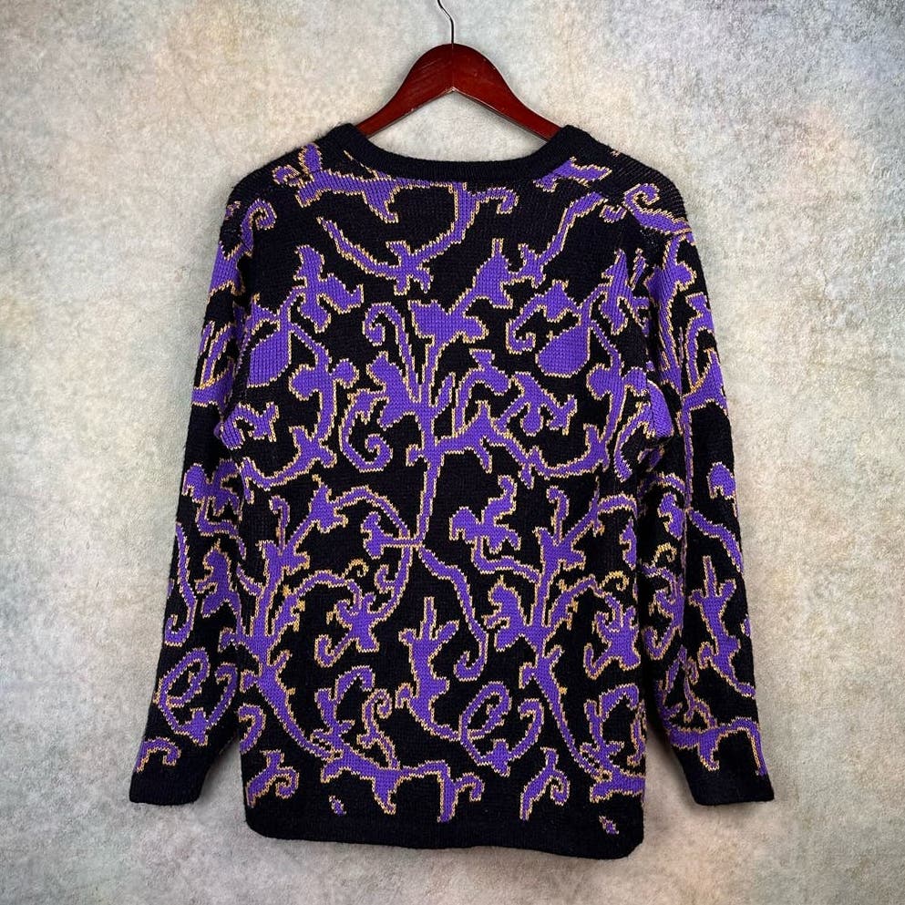 Vintage 80s Knit Cardigan Sweater M