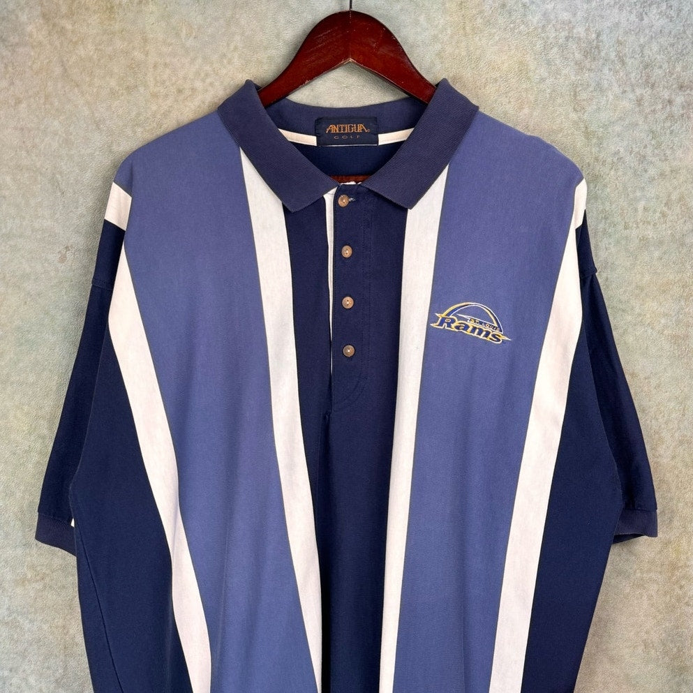 VTG 90s St Louis Rams Striped Polo Shirt XL