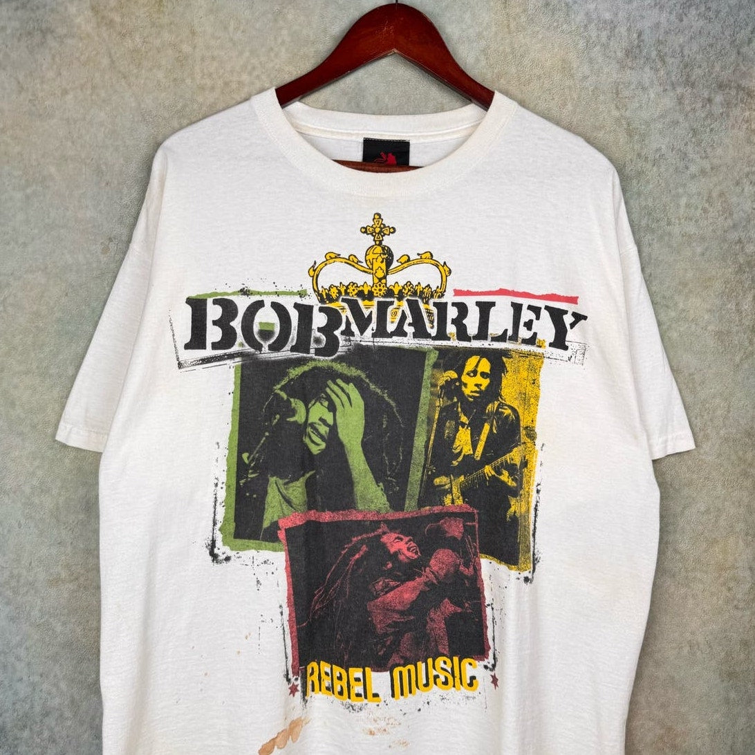 VTG 90s Zion Bob Marley Big Print Graphic T Shirt Sz XL