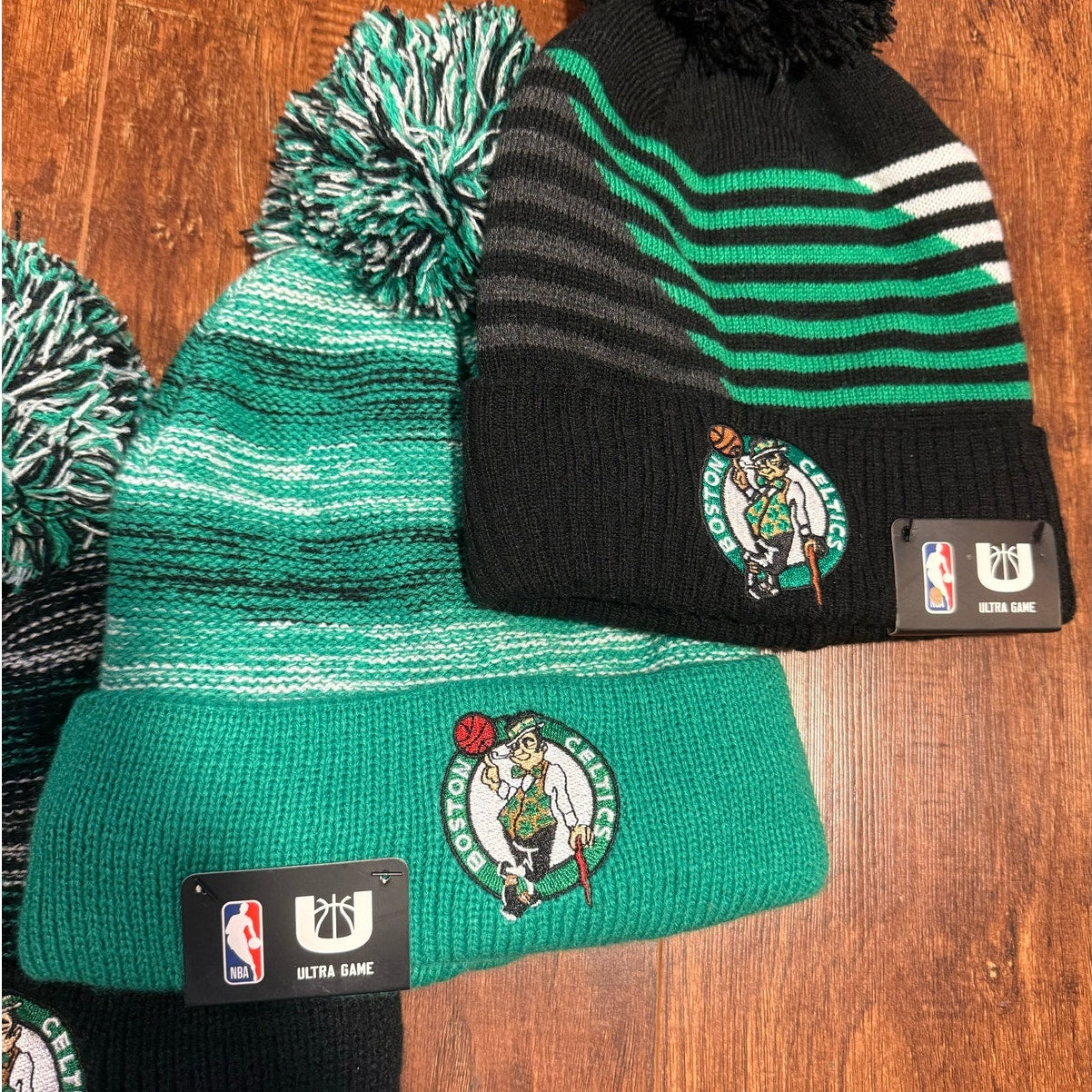 Boston Celtics NBA Beanie Hat Bundle of 3 NWT Ultra Game Green Black White