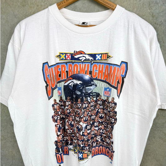 VTG 1998 Denver Broncos Super Bowl Champs Tee Starter XL