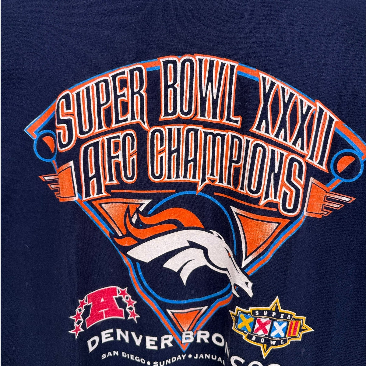 VTG 1998 Denver Broncos Super Bowl T Shirt L