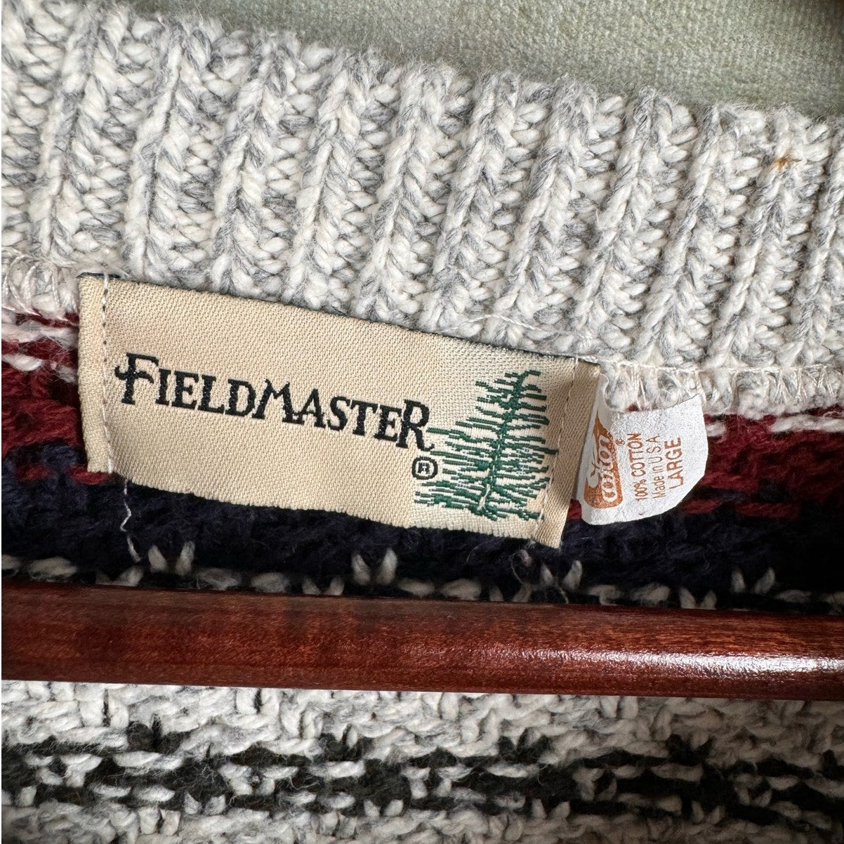 VTG 80s Fieldmaster Striped Knit Sweater L