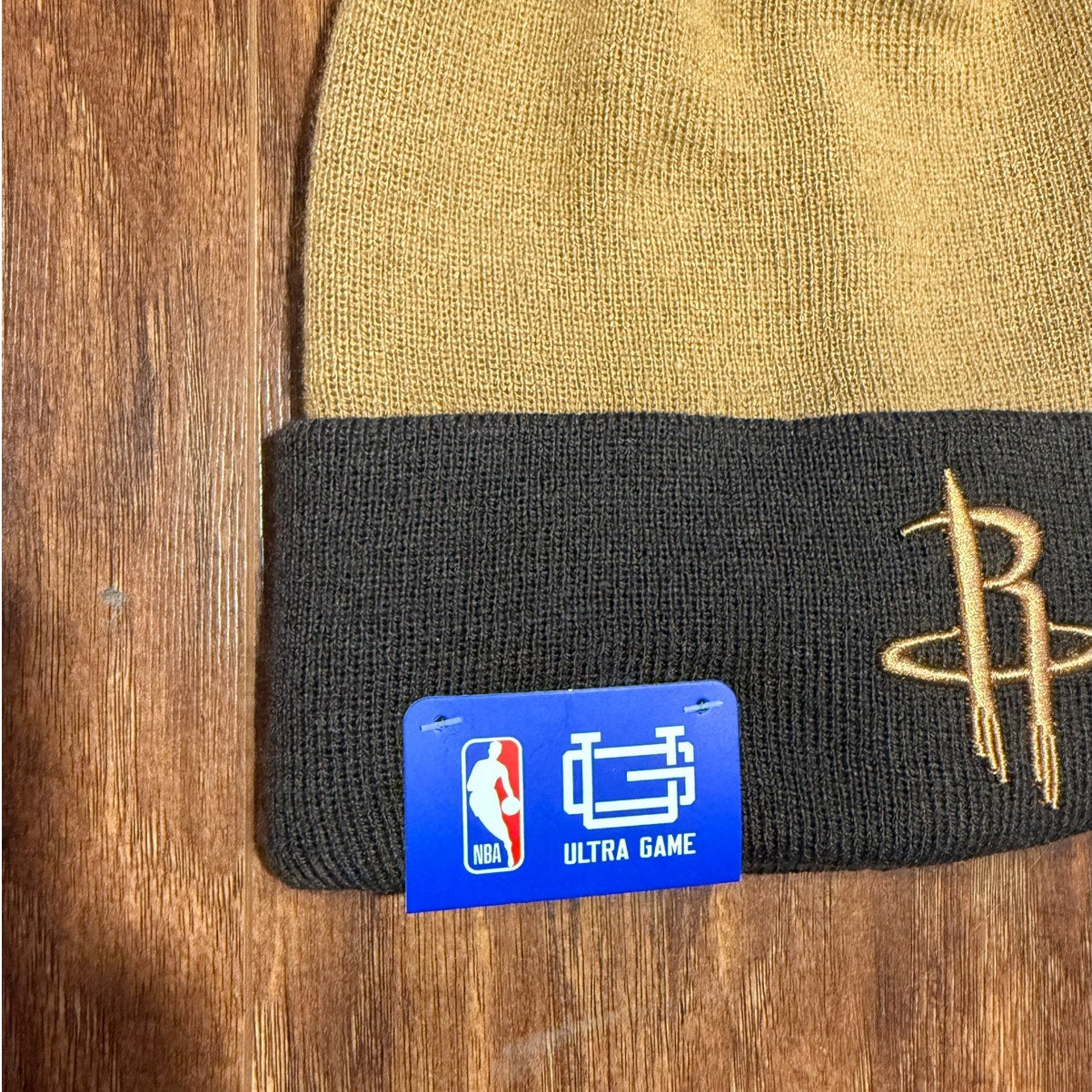 Houston Rockets NBA Ultra Game Beanie Hat NWT $30 MSRP Brown Tan Basketball