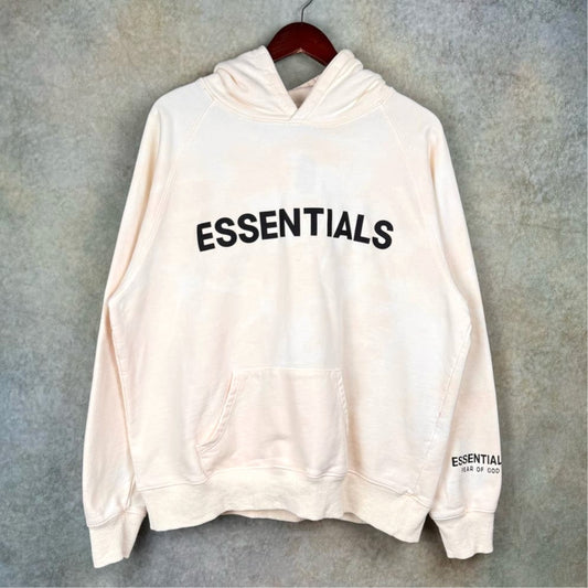 Fear of God Essentials Creme Hoodie Sweatshirt Sz L