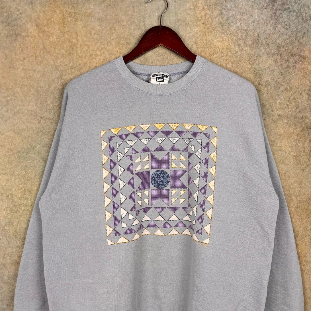 VTG 90s Abstract Art Sweatshirt Crewneck L