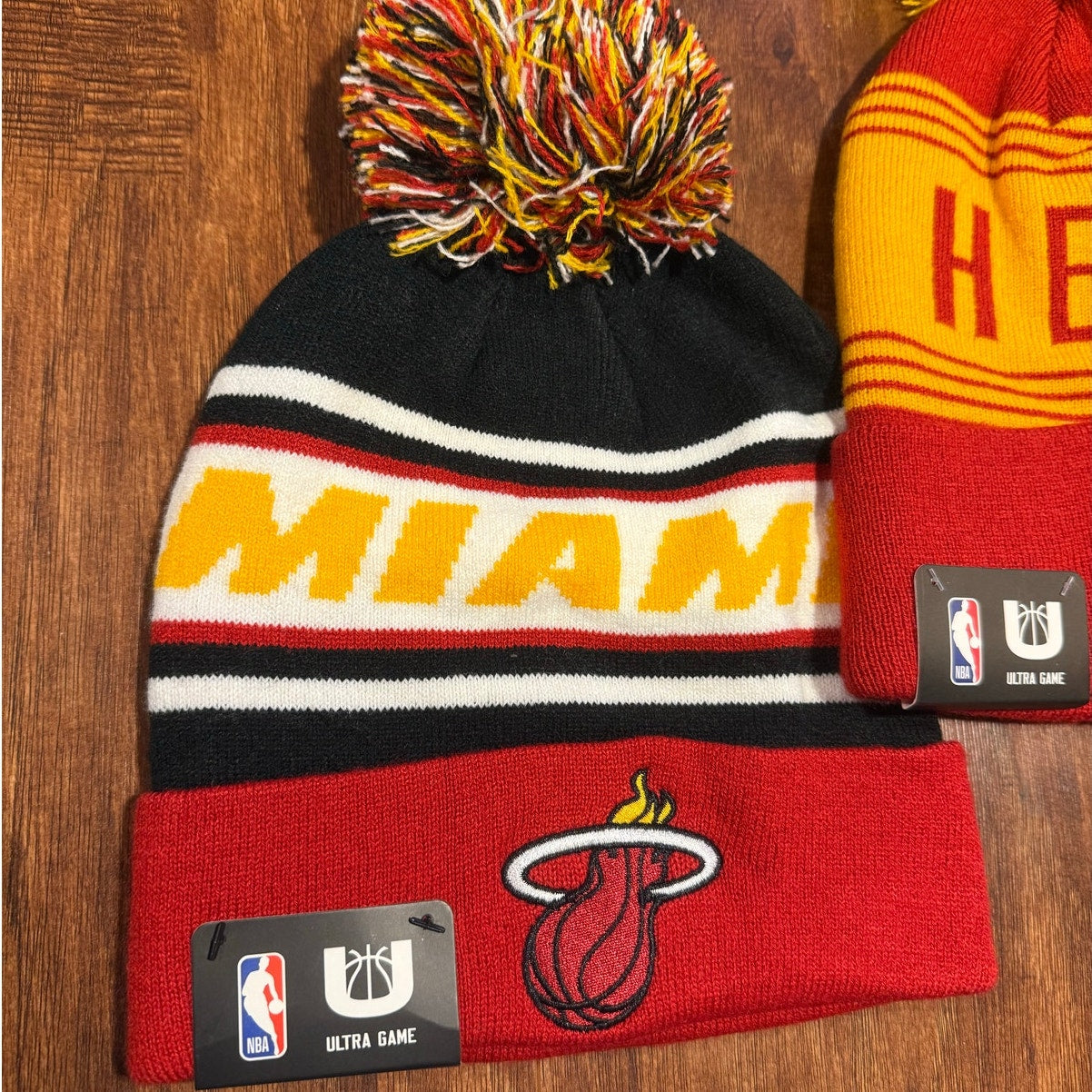 Miami Heat NBA Ultra Game Beanie Hat Bundle of 2 NWT Basketball Sports