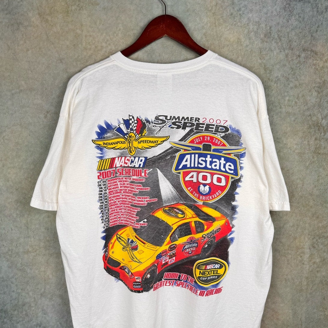 VTG Y2K Nascar Racing Big Print T Shirt Sz XL