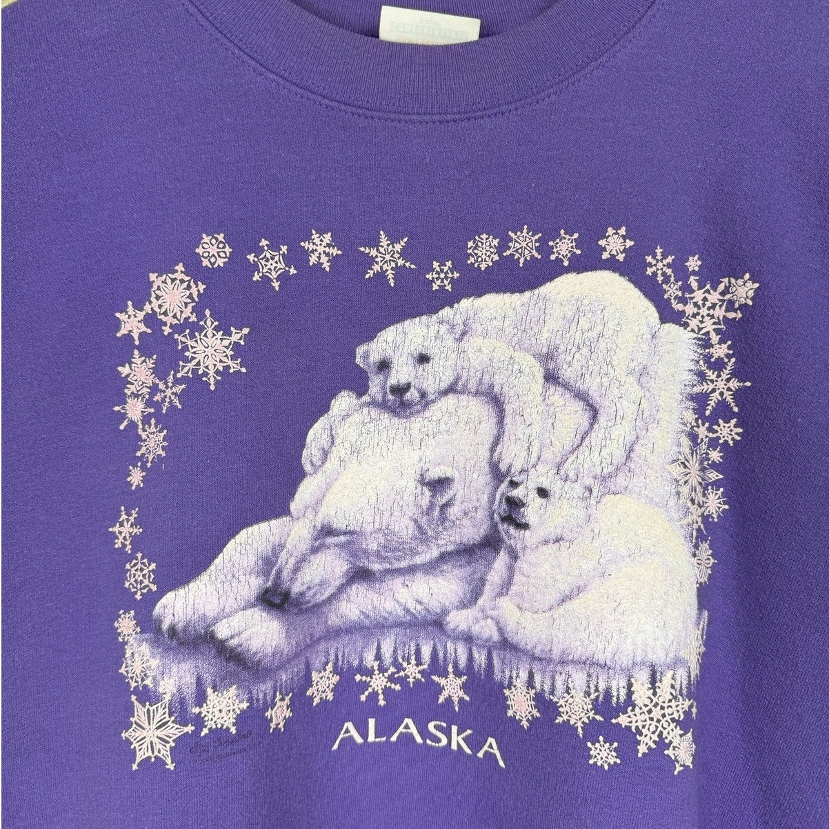 VTG 90s Alaska Polar Bear Sweatshirt L