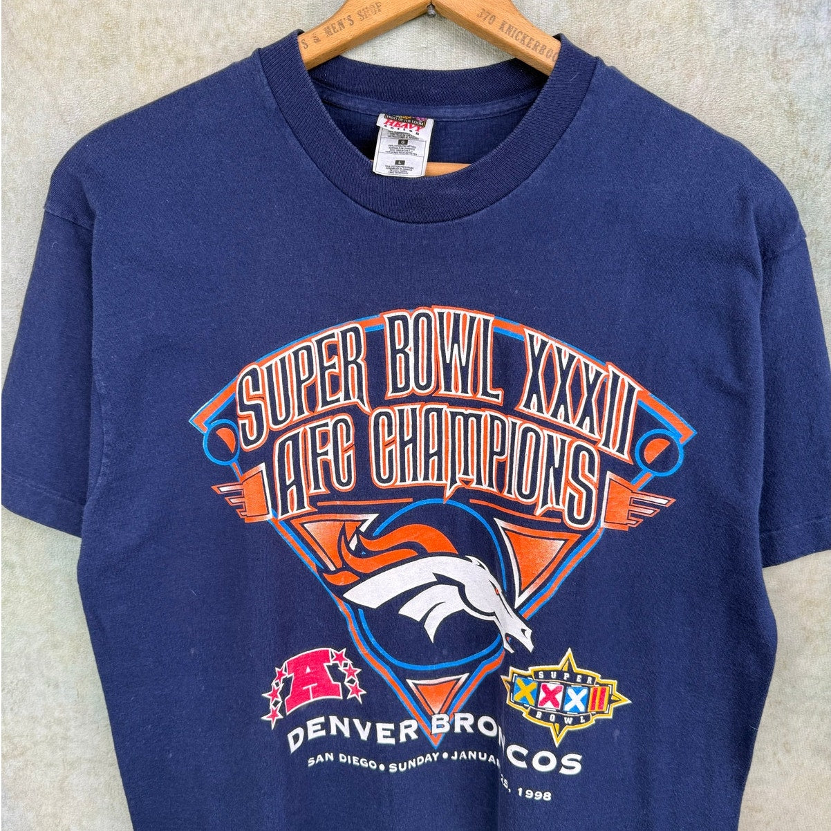 VTG 1998 Denver Broncos Super Bowl T Shirt L