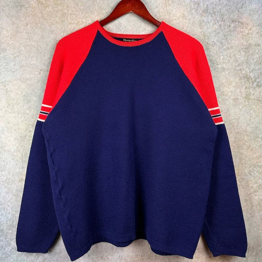 Vintage 70s Norwegian Knit Wool Sweater L