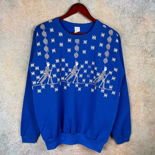 VTG 80s Winter Ski Crewneck Sweatshirt M