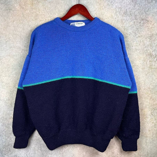 Vintage 80s Striped Knit Sweater M