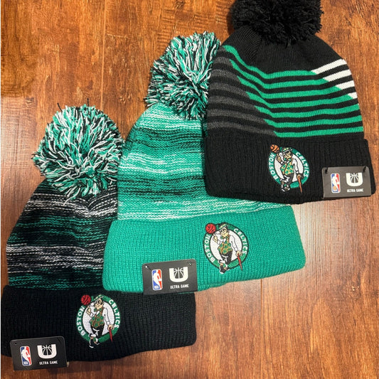 Boston Celtics NBA Beanie Hat Bundle of 3 NWT Ultra Game Green Black White