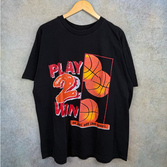 VTG 90s PLAY 2 Win OR GET OFF COURT Tee XL