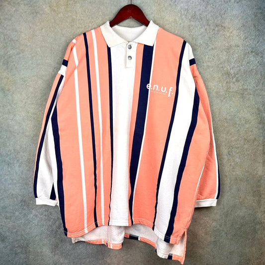 Vintage Enuf Intl Striped Polo Shirt L