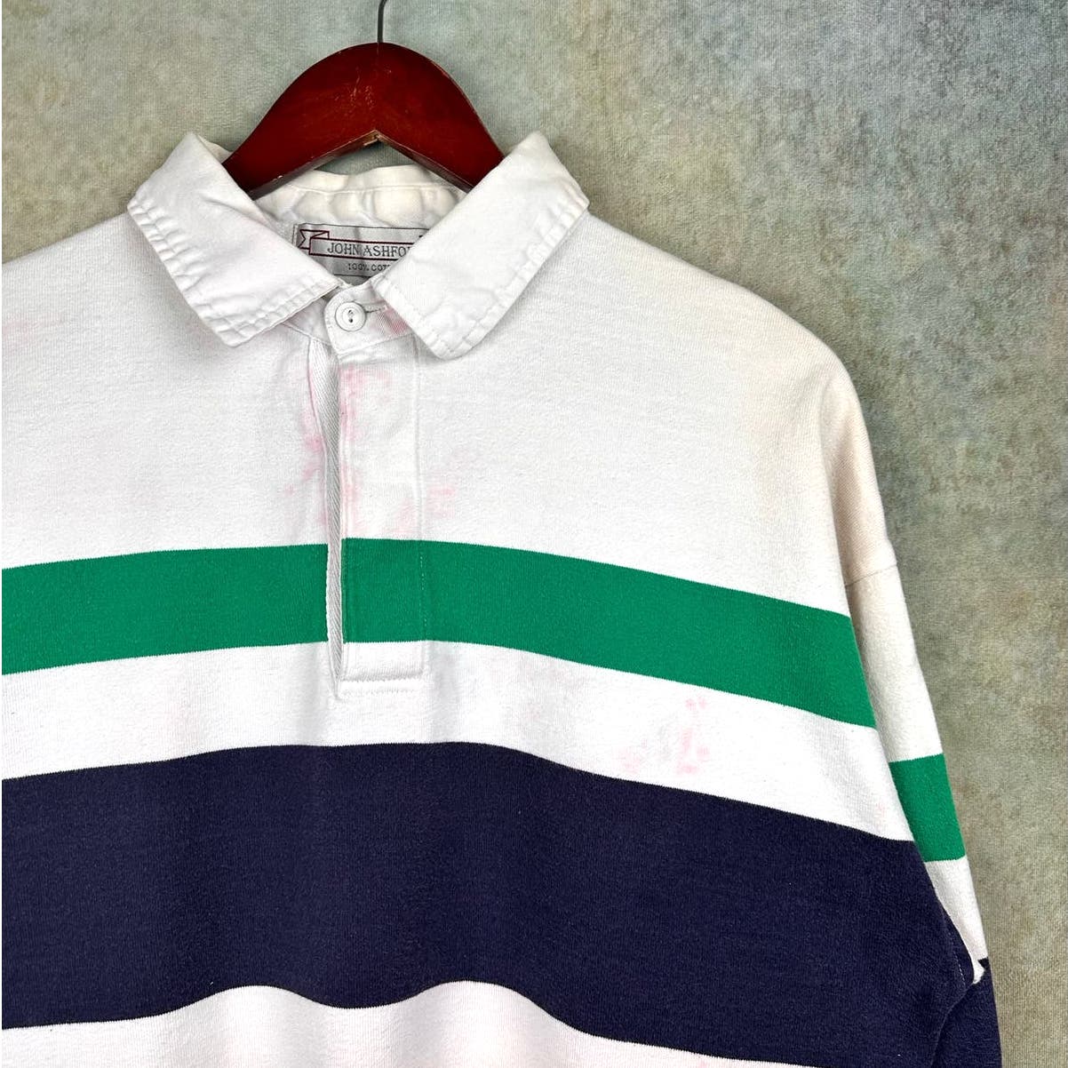 Vintage 90s Striped Rugby Polo Shirt Sz L