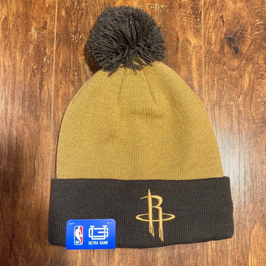 Houston Rockets NBA Ultra Game Beanie Hat NWT $30 MSRP Brown Tan Basketball