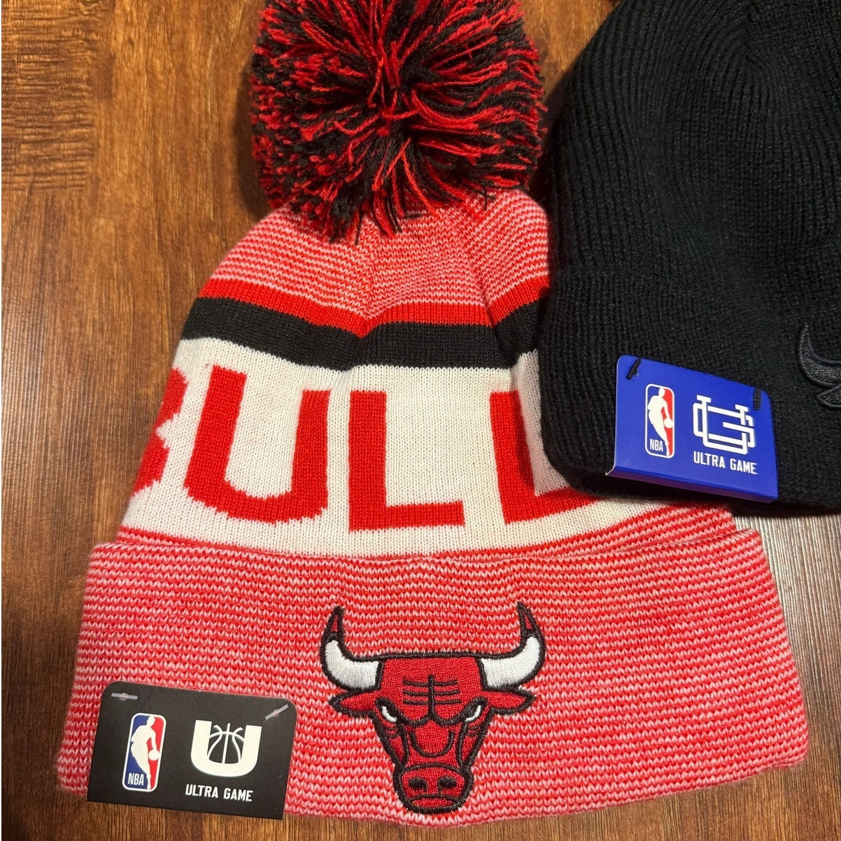 Chicago Bulls NBA Ultra Game Beanie Hat Bundle of 2 Winter Basketball Sports NWT