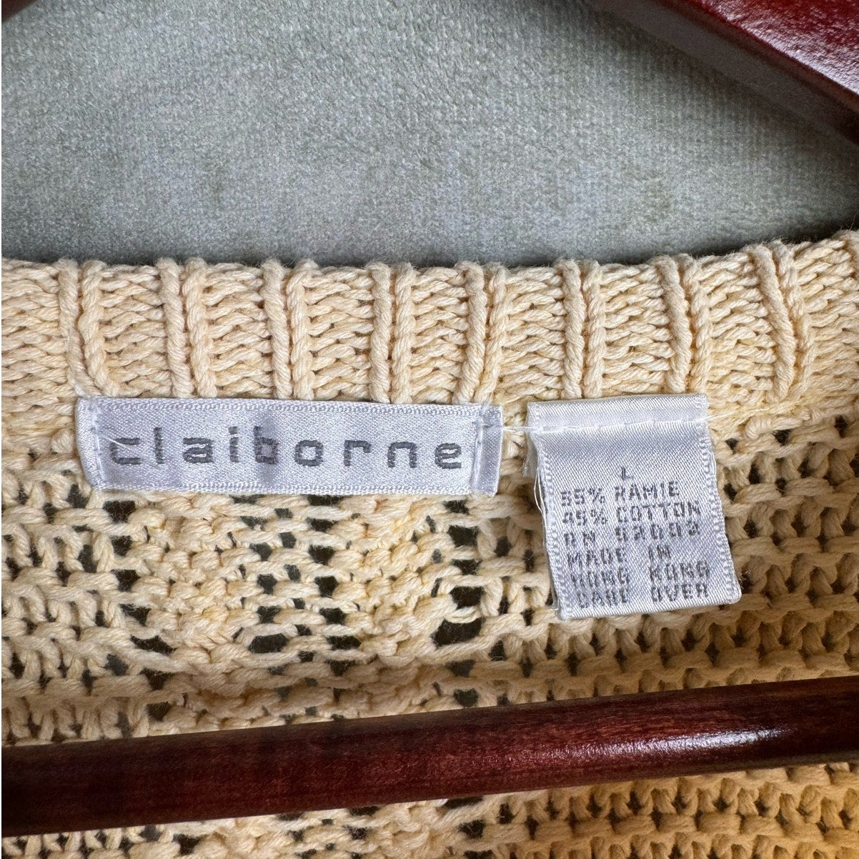 VTG 90s Claiborne Cable Knit Sweater L