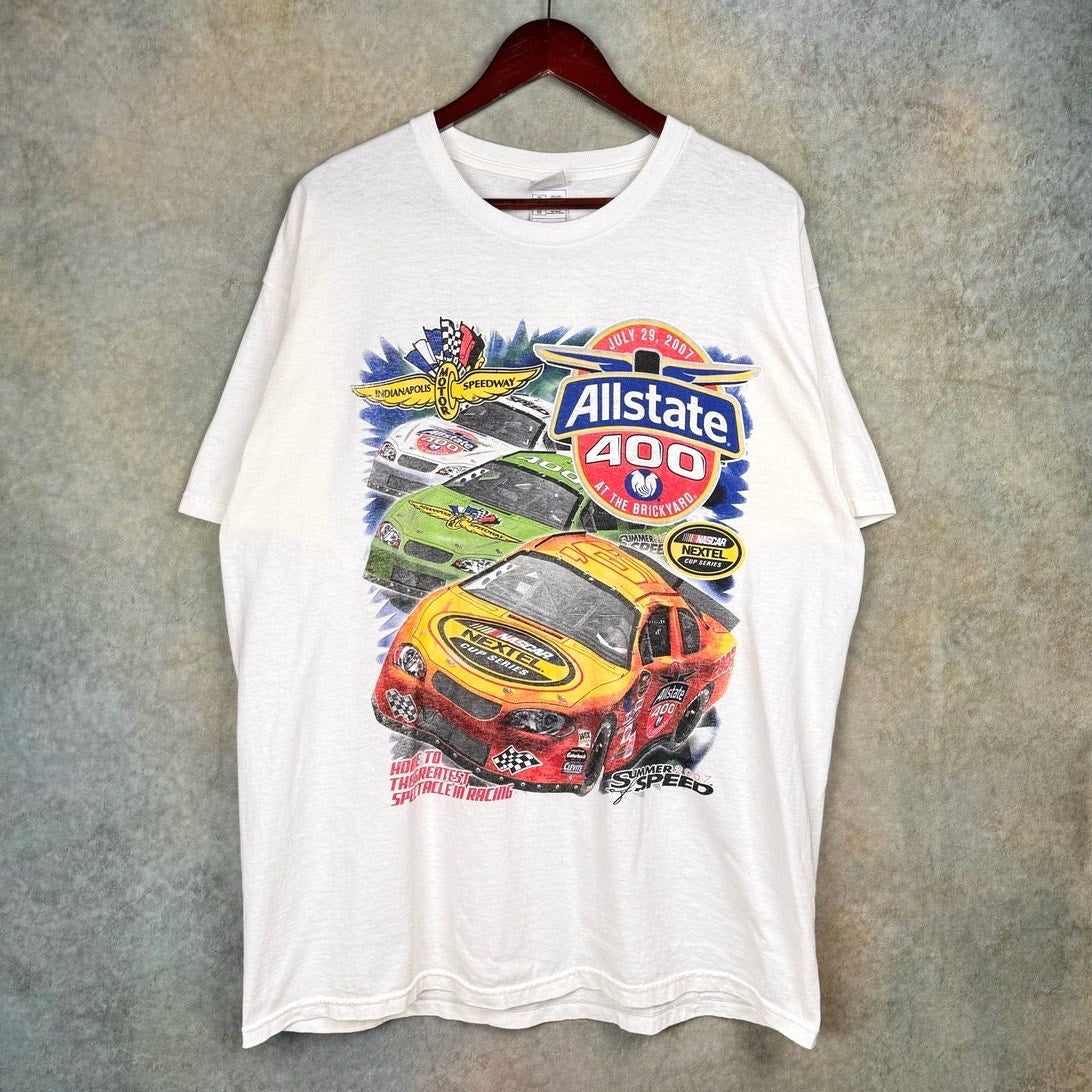 VTG Y2K Nascar Racing Big Print T Shirt Sz XL