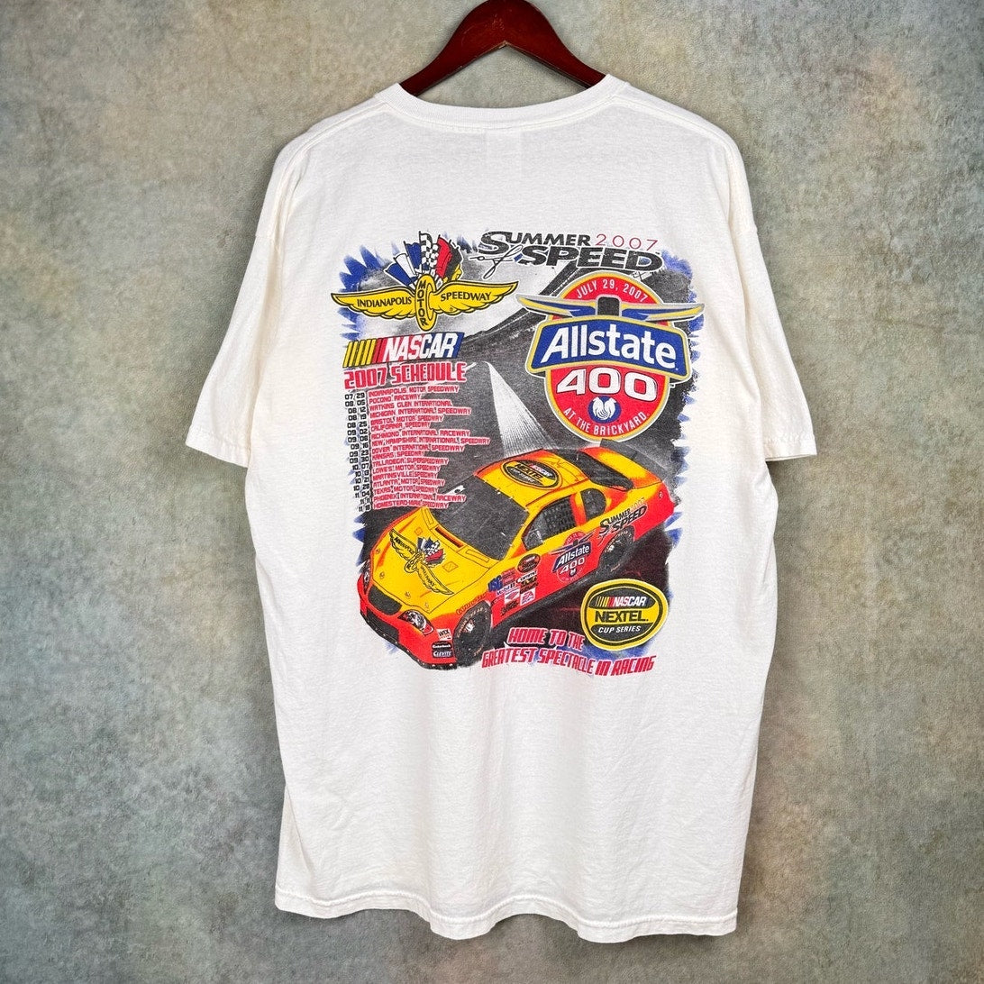 VTG Y2K Nascar Racing Big Print T Shirt Sz XL