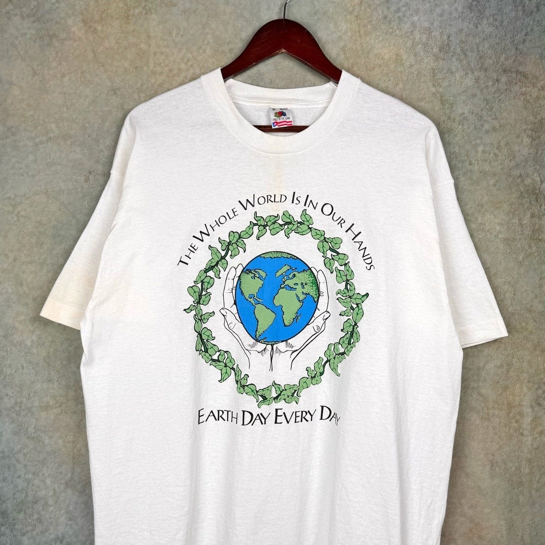 VTG 90s Earth Day Graphic T Shirts Sz XL