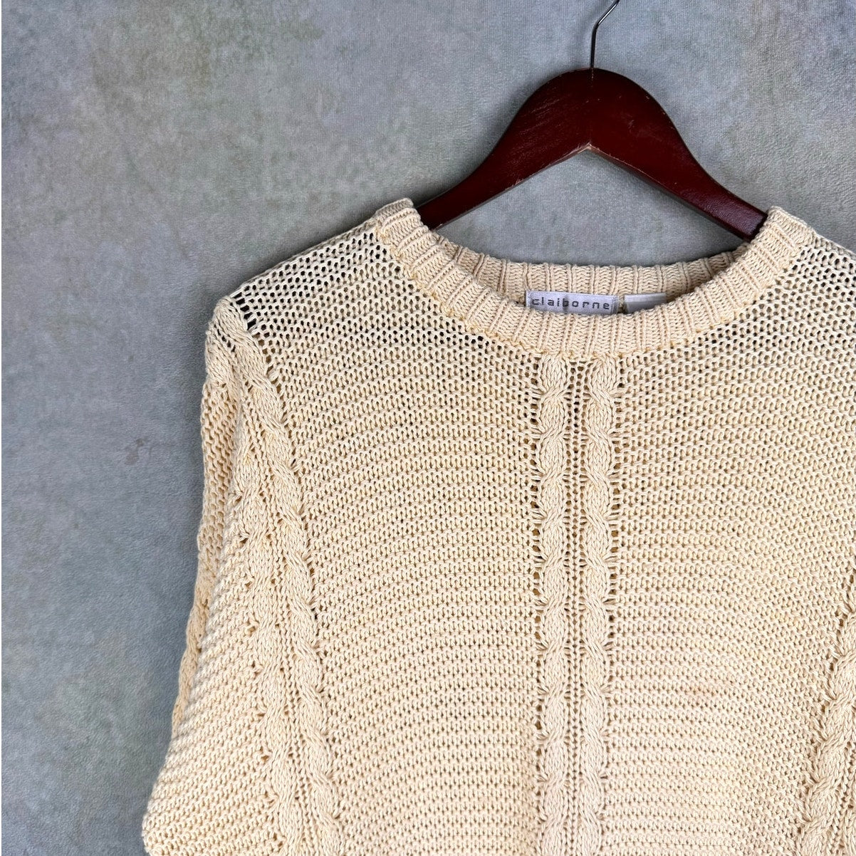 VTG 90s Claiborne Cable Knit Sweater L