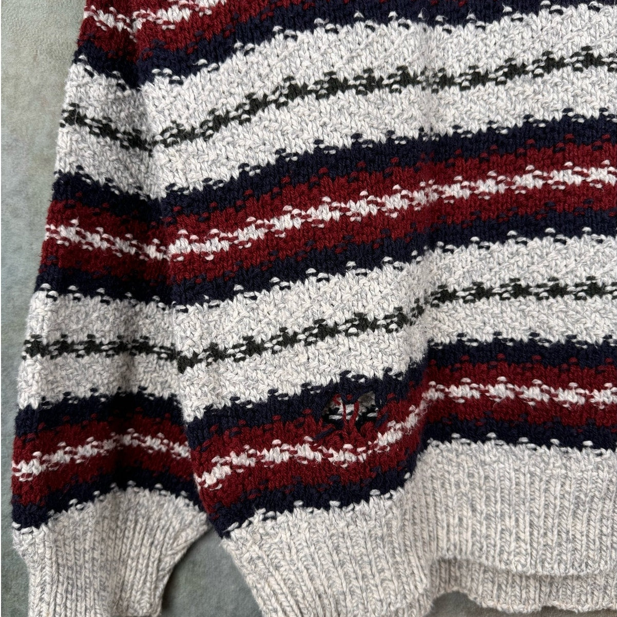 VTG 80s Fieldmaster Striped Knit Sweater L