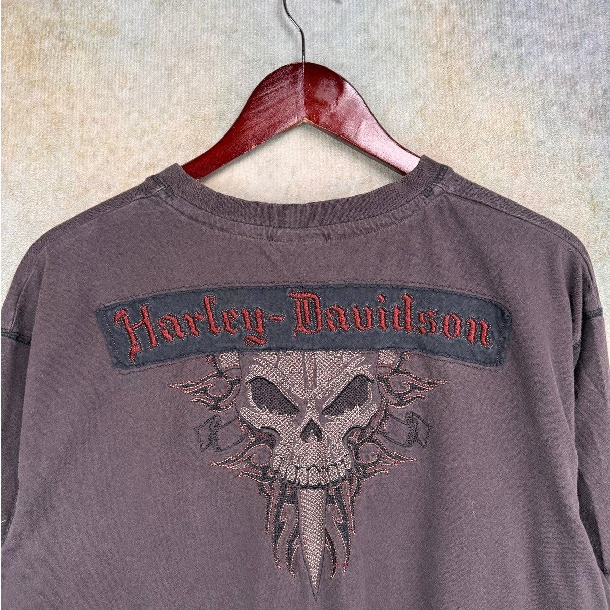 Y2K Harley Davidson Skull Dagger T Shirt XL