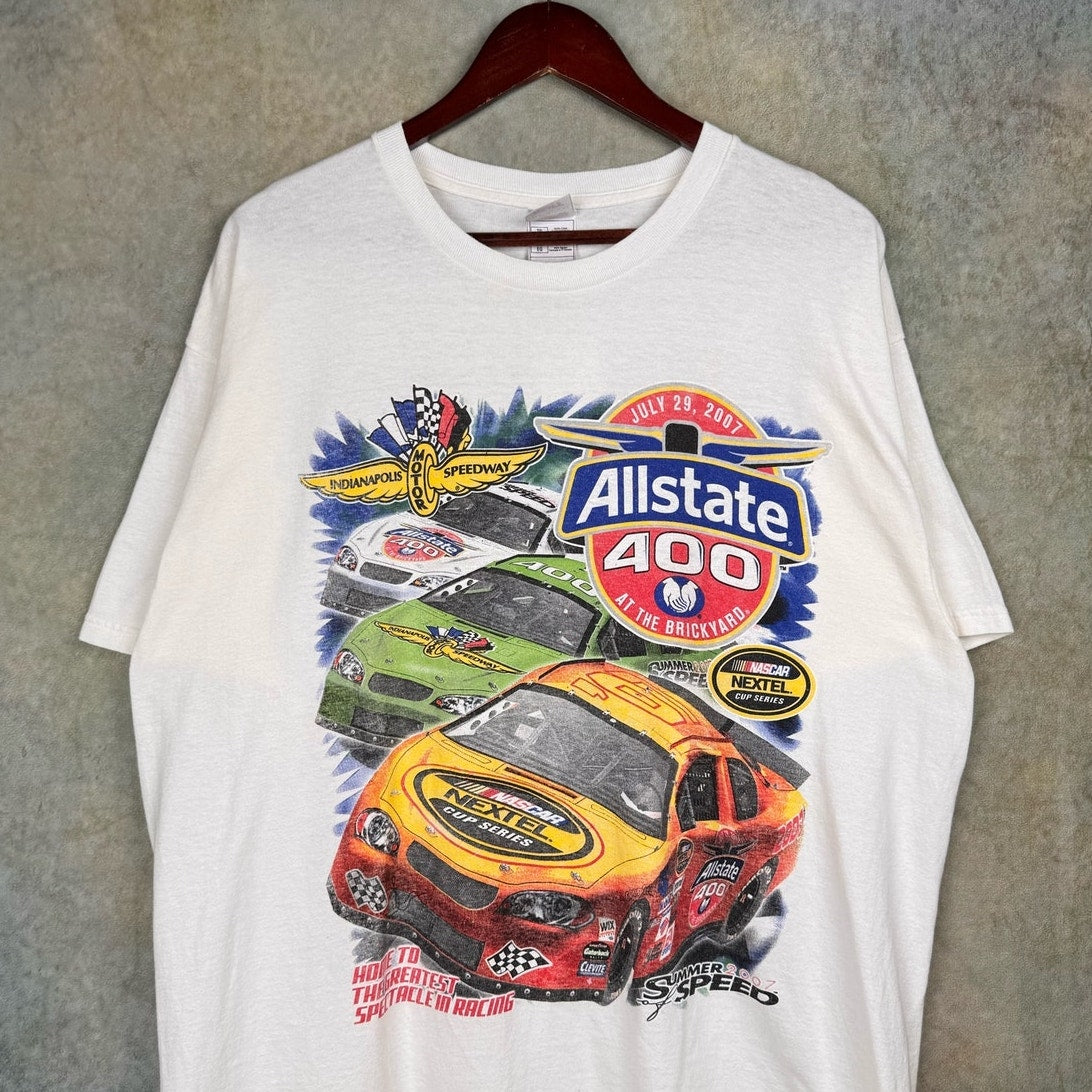 VTG Y2K Nascar Racing Big Print T Shirt Sz XL