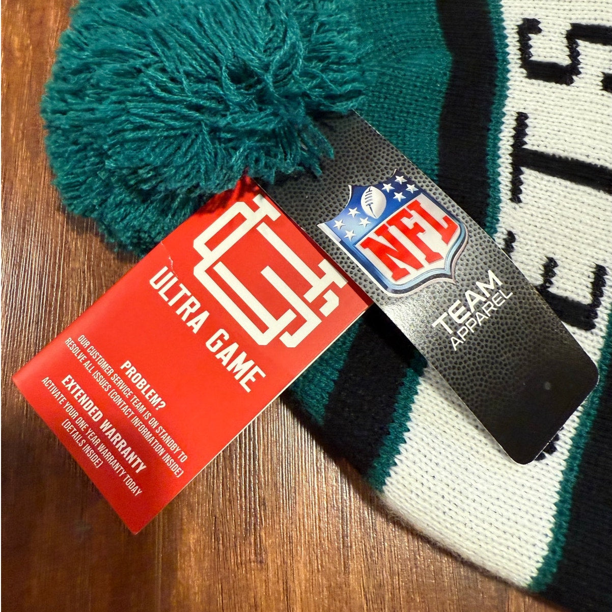 New York Jets NFL Ultra Game Beanie Hat NWT Green White Black Sports Football