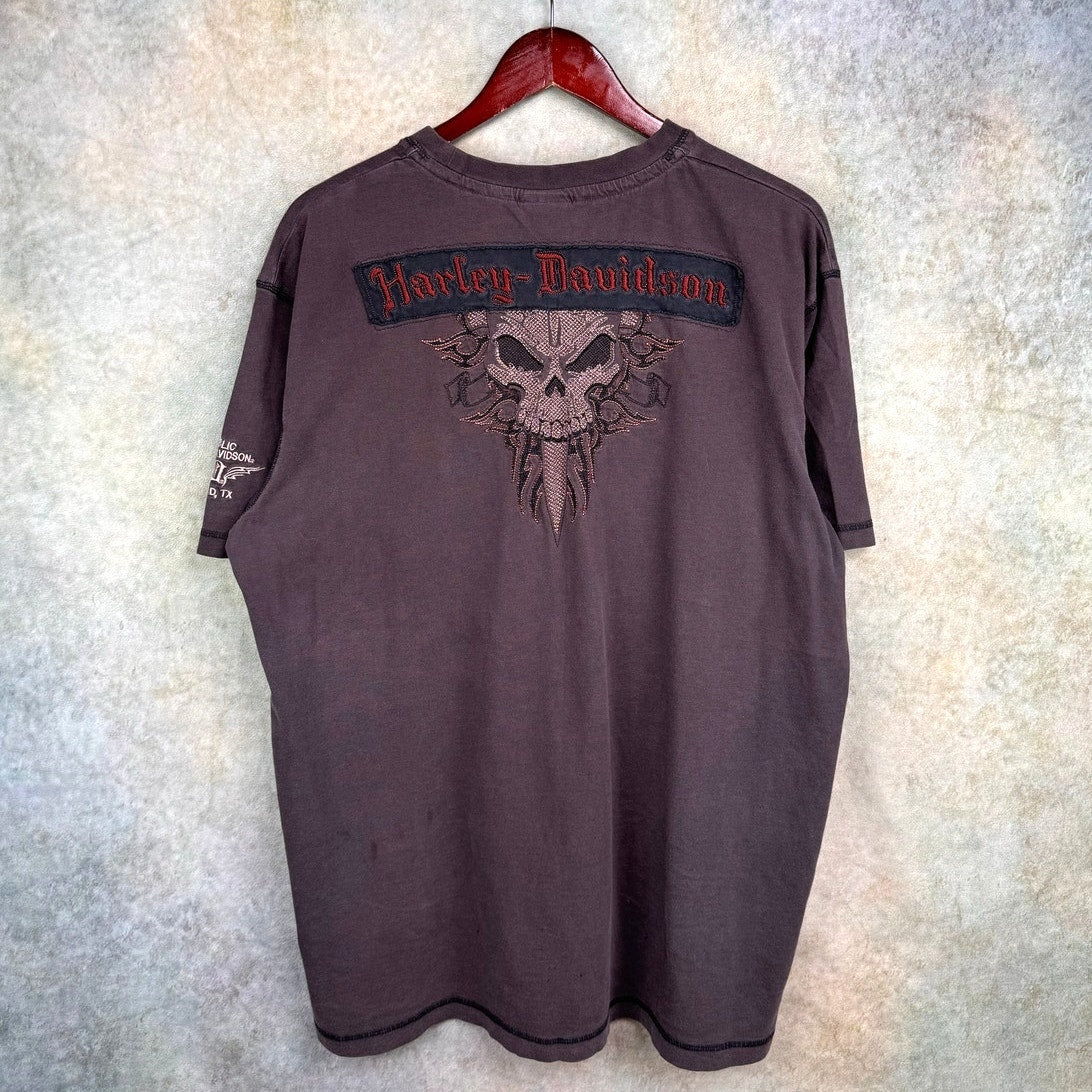 Y2K Harley Davidson Skull Dagger T Shirt XL