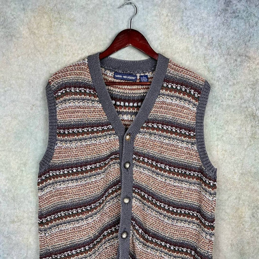 Vintage Knit Cardigan Vest L