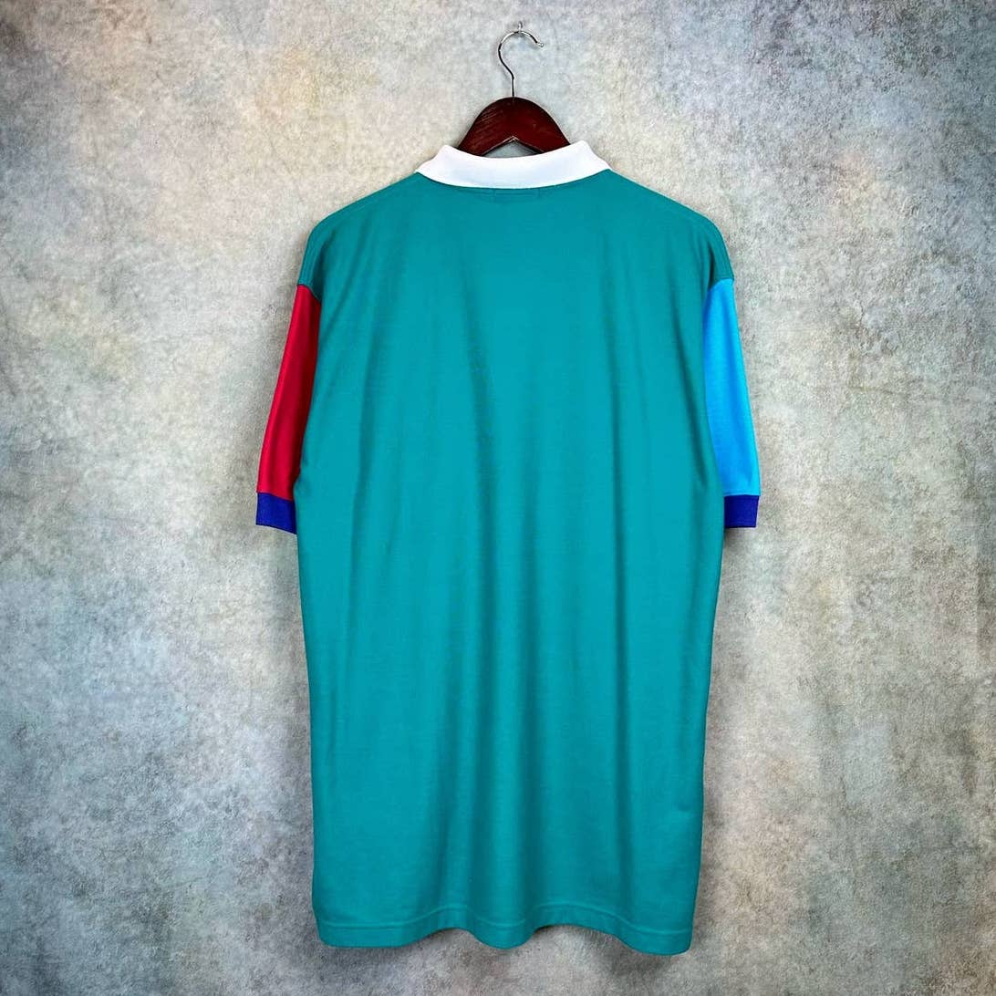 Vintage Color Block Polo Shirt L