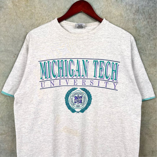 Vintage 90s USA Made Michigan Tech University T Shirt L