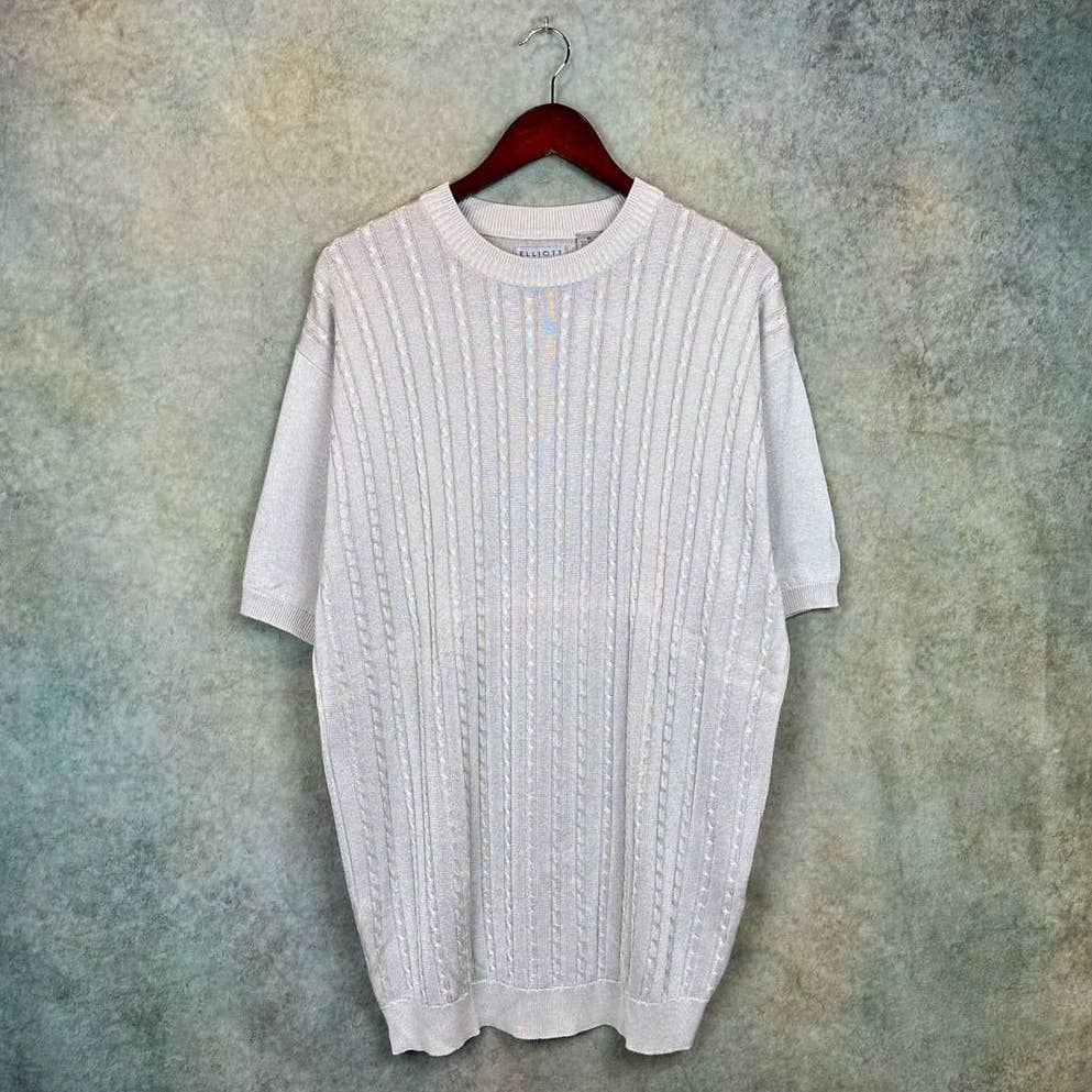 Vintage Cable Knit T Shirt XL