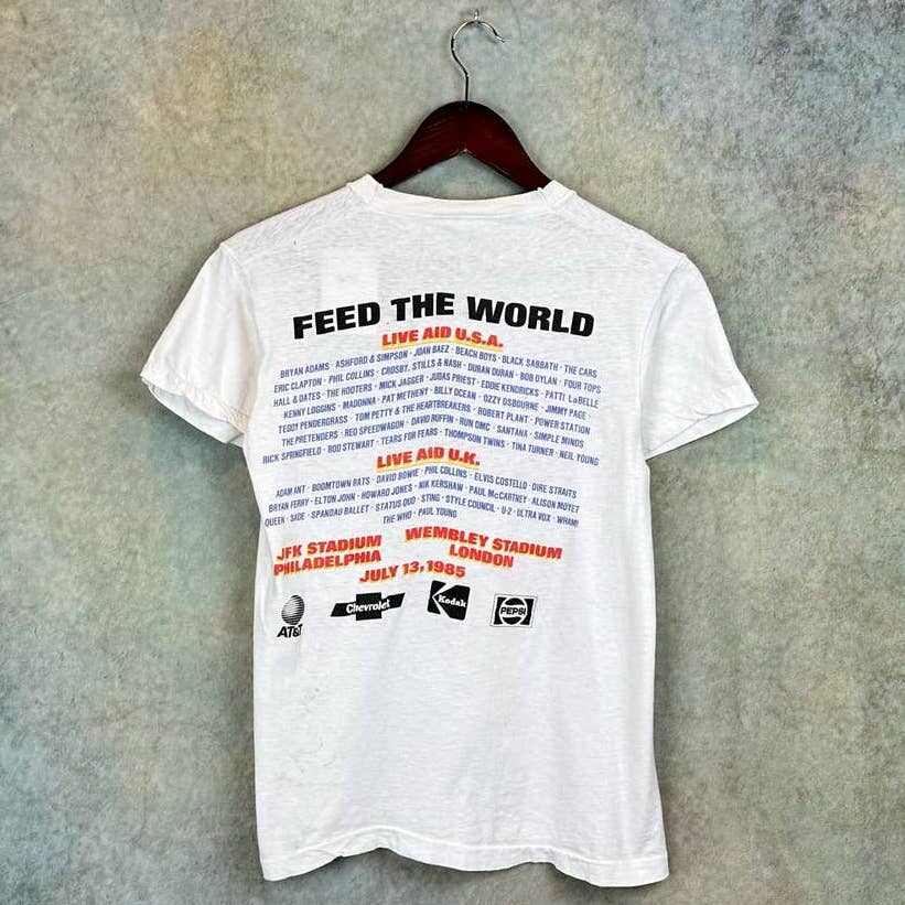 Vintage 1985 Live Aid Concert T Shirt S