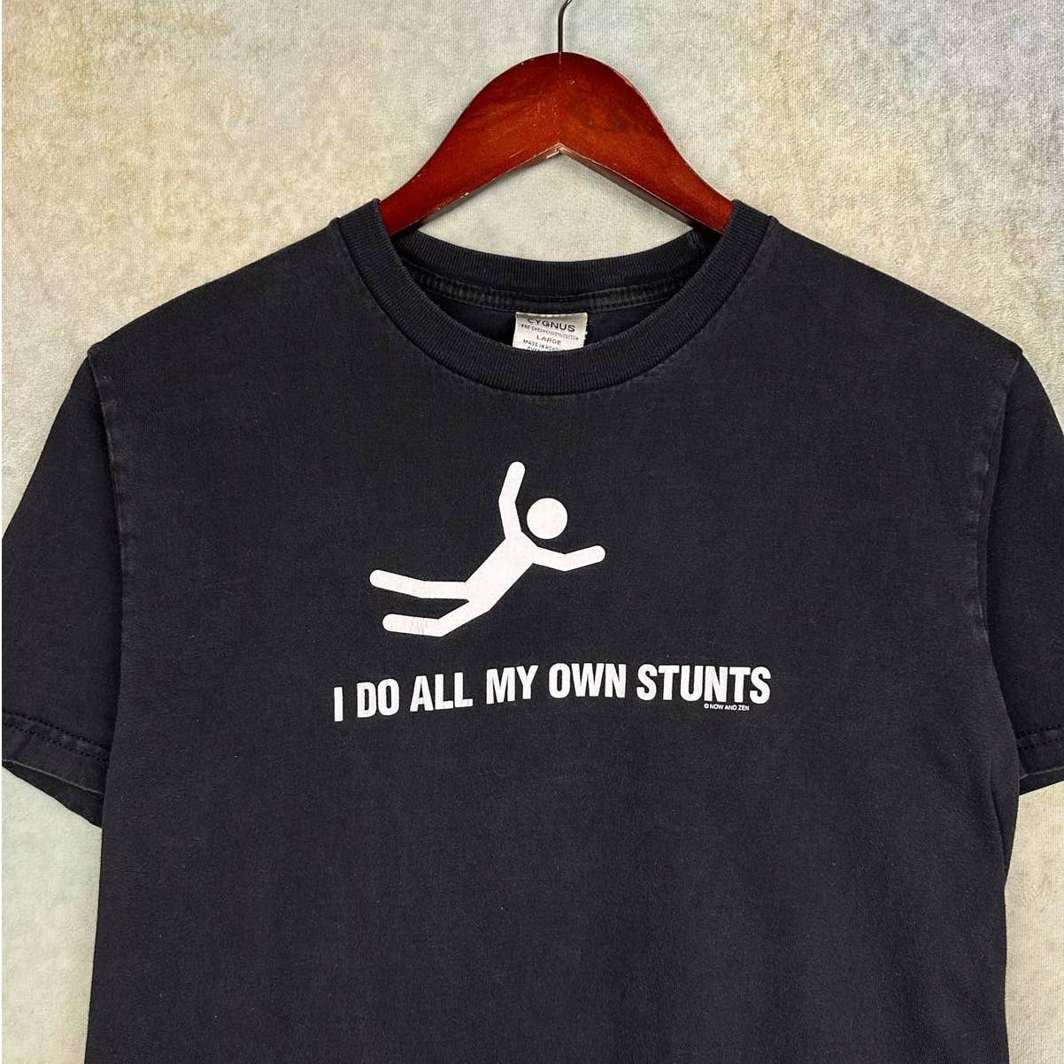 Vintage I Do All My Own Stunts Graphic T Shirt L