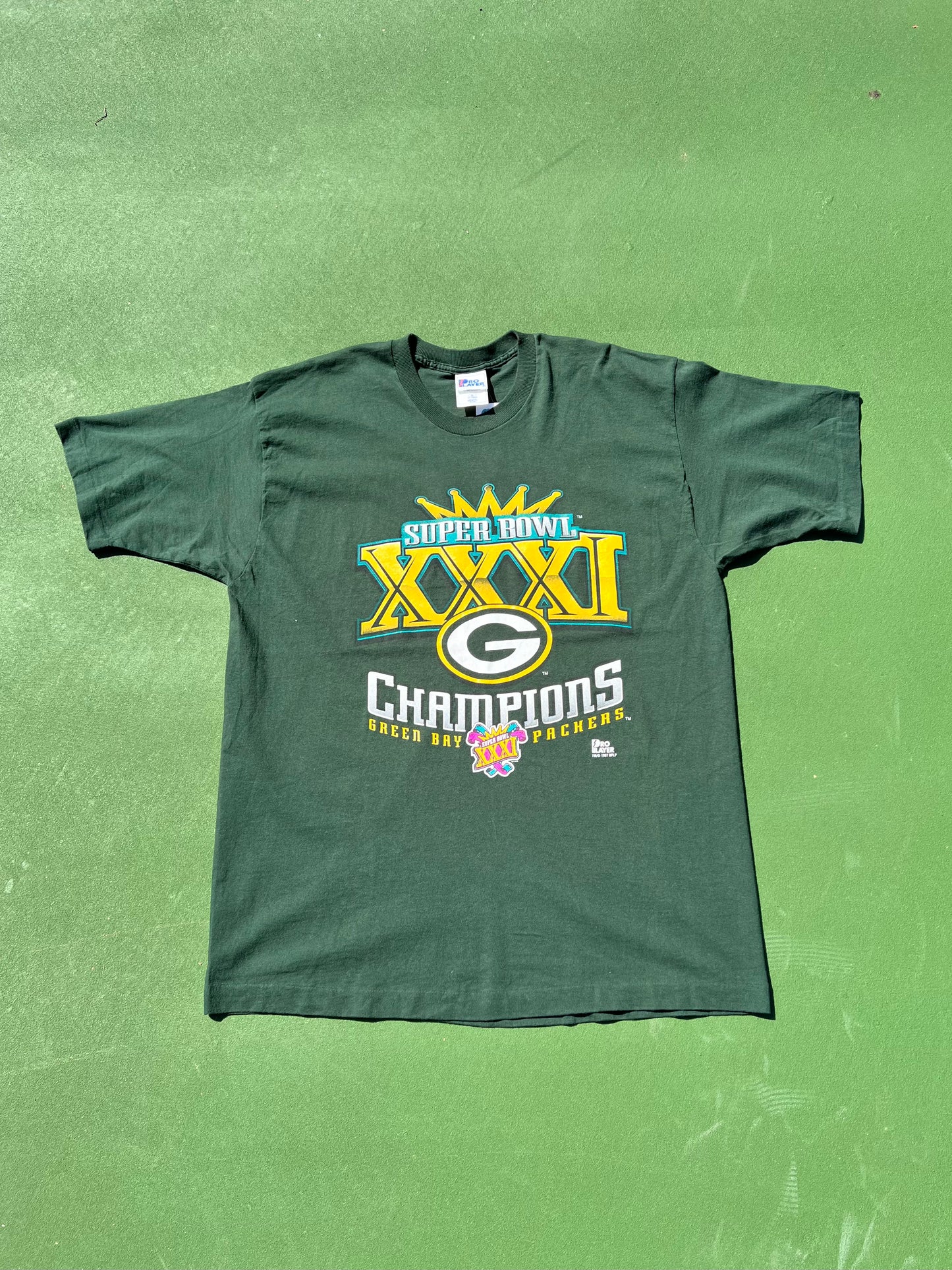 1997 Super Bowl XXXI Green Bay Packers Tee Shirt