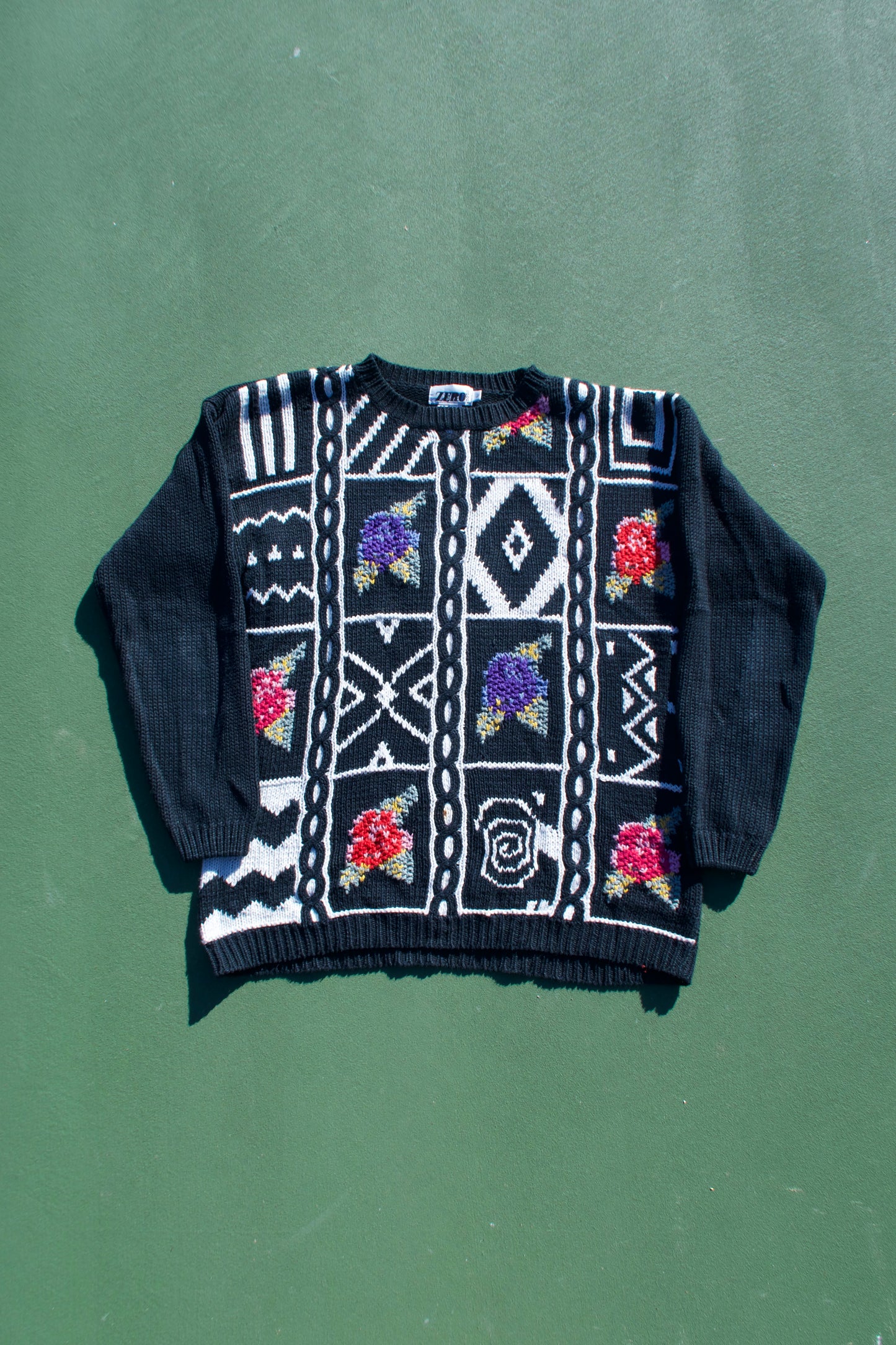 Vintage 90s Flower Knit Sweater