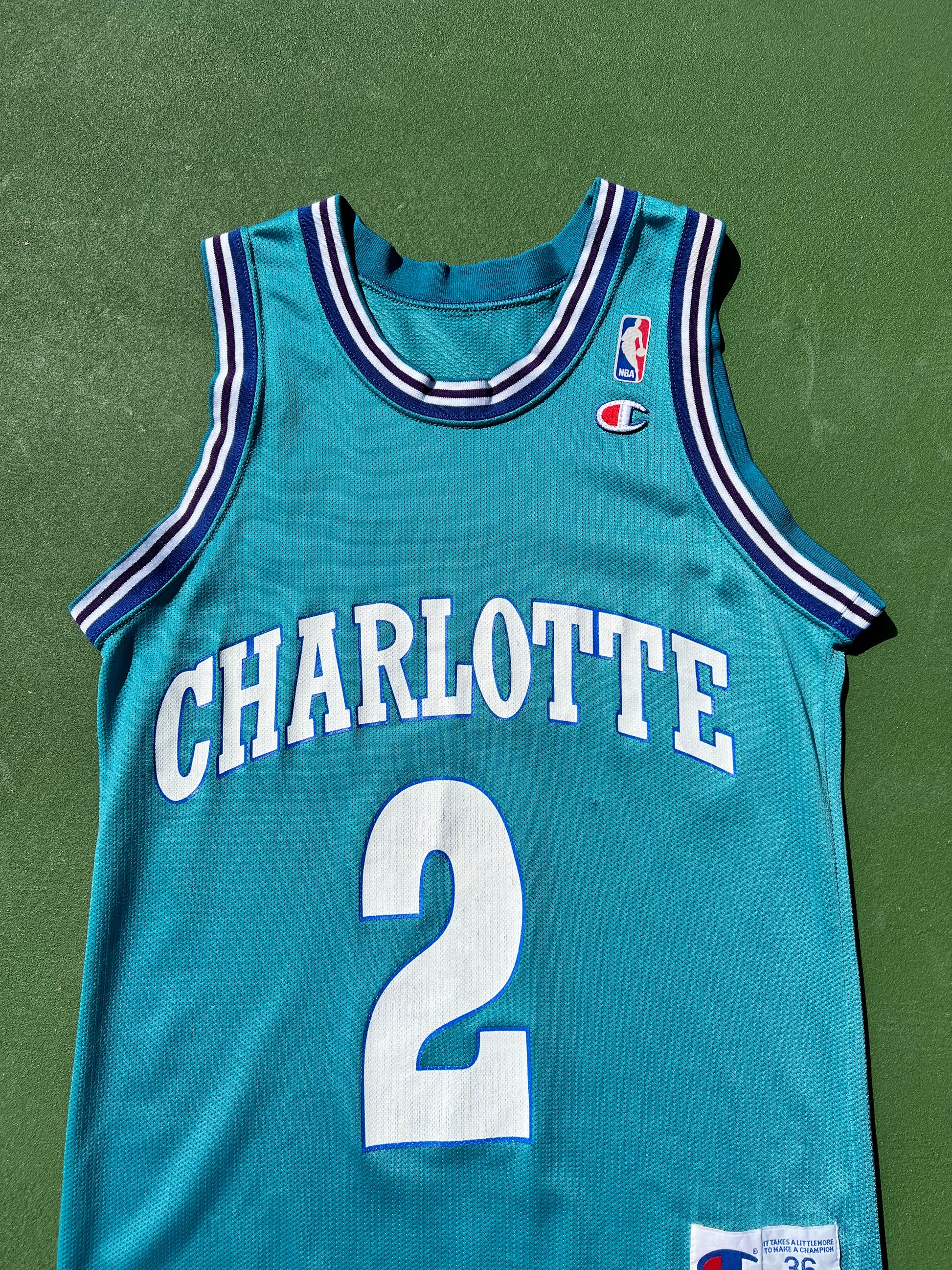 Vintage Charlotte Hornets Larry Johnson Champion Jersey